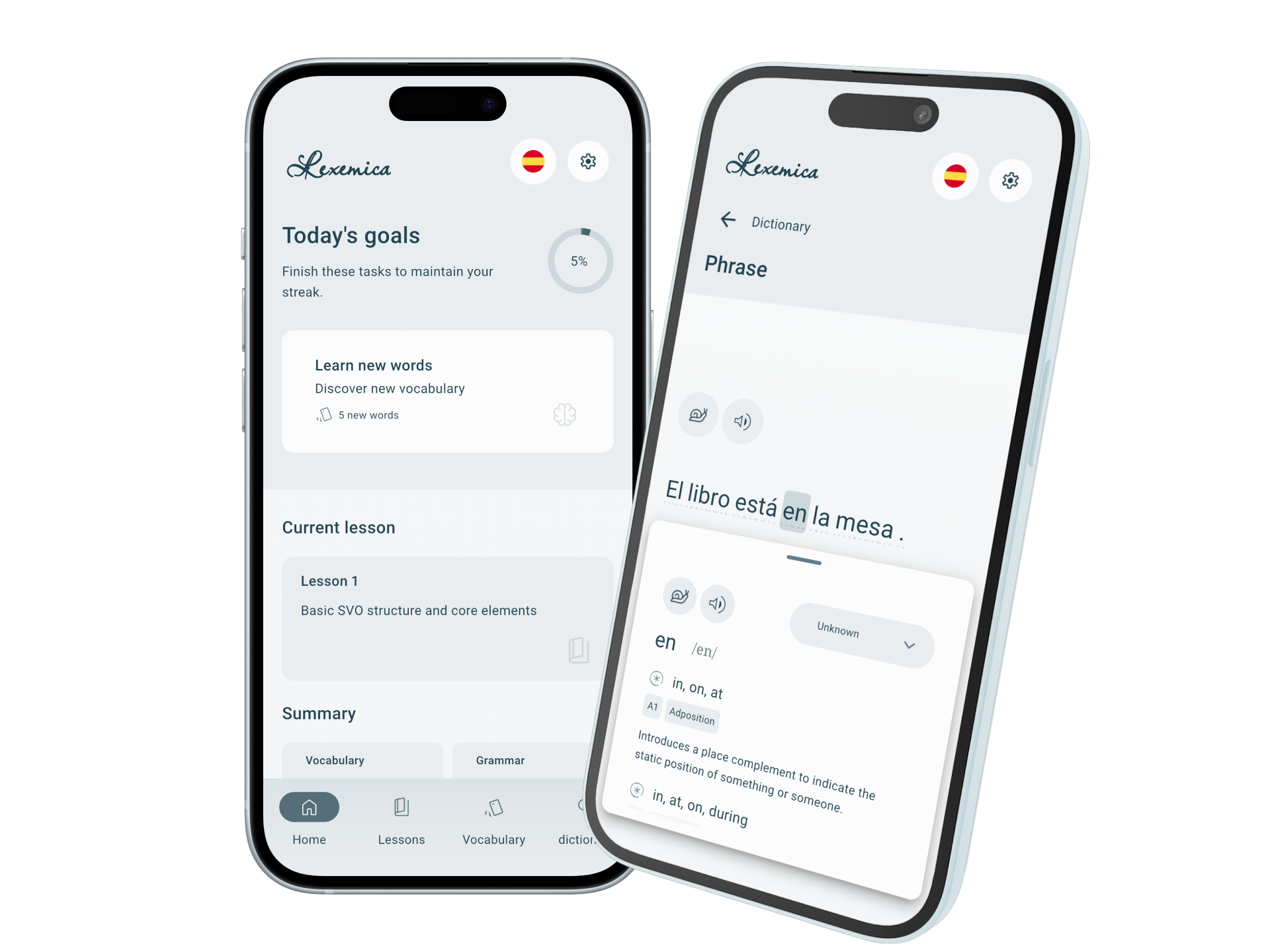 Lexemica app interface
